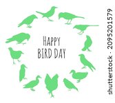 happy bird day card with text... | Shutterstock .eps vector #2095201579