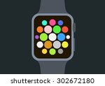 flat smart watch isolated on... | Shutterstock .eps vector #302672180
