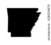 Black blank Arkansas state map. Flat vector illustration. EPS10.