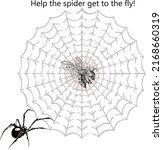 maze game with spider und fly.... | Shutterstock .eps vector #2168660319