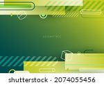 abstract template green stripes ... | Shutterstock .eps vector #2074055456