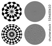 Circle Shapes With Checkered...
