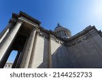 Small photo of Paris, France-April 03, 2022 : Pantheon is a secular mausoleum containing the remains of distinguished French citizens.Located in the 5th arrondissement on the Mountain of Saint Genevieve.