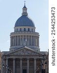 Small photo of Paris, France-April 03, 2022 : Pantheon is a secular mausoleum containing the remains of distinguished French citizens.Located in the 5th arrondissement on the Mountain of Saint Genevieve.