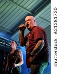 Small photo of The Engine Rooms Southampton - April 8th 2017: Thomas Mensi Mensforth performing with British punk band Angelic Upstarts at the Engine Rooms, Southampton, April 8 2017 in Southampton, Hampshire, UK