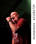 Small photo of The Engine Rooms Southampton - April 8th 2017: Thomas Mensi Mensforth performing with British punk band Angelic Upstarts at the Engine Rooms, Southampton, April 8 2017 in Southampton, Hampshire, UK