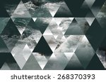 abstract sea geometric background with triangles, water waves