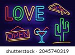 set of neon icons. neon images... | Shutterstock .eps vector #2045740319