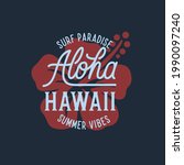 aloha hawaii floral t shirt... | Shutterstock .eps vector #1990097240