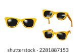 3d render of yellow sunglasses...