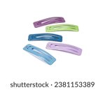 Colored hair clips isolated on...