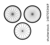 Bicycle Wheel Icons Set. Bike...