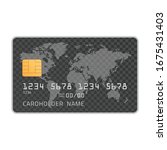 mockup credit card with worlds... | Shutterstock .eps vector #1675431403