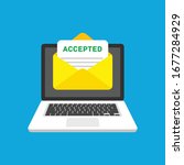 accepted email in envelope.... | Shutterstock .eps vector #1677284929