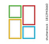 set of colorful wooden frames.... | Shutterstock . vector #1812943660