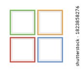 set of colorful wooden frames.... | Shutterstock . vector #1823858276