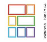 set of photo frames in rainbow... | Shutterstock .eps vector #1905675763