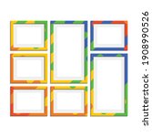 set of colorful wooden frames.... | Shutterstock .eps vector #1908990526