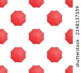 red umbrellas seamless pattern. ... | Shutterstock .eps vector #2148137359