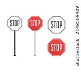 traffic regulatory stop sign... | Shutterstock .eps vector #2148509409