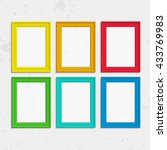 set of colorful wooden frames.... | Shutterstock .eps vector #433769983