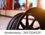 Bent steel rim on a wheel of...
