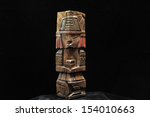 One Ancient Mayan Statue On A...