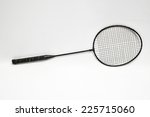 Vintage Old Used Black Racket on a White Background