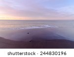 Beach And Wave At Sunrise Time...