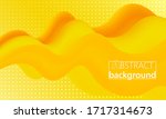 yellow summer. 3d fluid poster. ... | Shutterstock .eps vector #1717314673