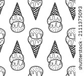 hand drawn ice cream on a white ... | Shutterstock .eps vector #2111375093