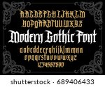 vector modern gothic alphabet... | Shutterstock .eps vector #689406433