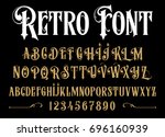 vector retro alphabet. vintage... | Shutterstock .eps vector #696160939