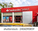 Small photo of facade of santander bank branch, santander select, Dow Jones EURO STOXX 50, Guadalajara, Jalisco, Mexico, December 28, 2023.