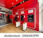 Small photo of ATM inside the Santander bank, branch, Automatic Teller Machine, Dow Jones EURO STOXX 50, Guadalajara, Jalisco, Mexico, December 28, 2023.