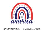 america rainbow 4th of july us... | Shutterstock .eps vector #1986886406
