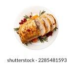 Small photo of Sysco turkey roulade food on white background