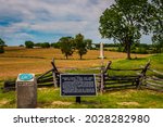 Photo of The Fields of Antietam National Battlefield Featuring the Maryland and Connecticut Monuments