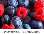 Fresh mixed summer berries - blueberry, raspberry and  blackberry
