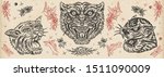 tigers. vintage old school... | Shutterstock .eps vector #1511090009