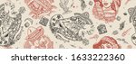 mexico. seamless pattern.... | Shutterstock .eps vector #1633222360