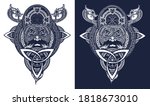 viking warrior tattoo  t shirt... | Shutterstock .eps vector #1818673010