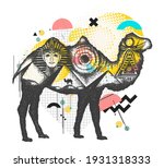 camel tattoo art. ancient egypt ... | Shutterstock .eps vector #1931318333