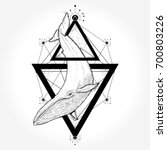 creative geometric whale tattoo ... | Shutterstock .eps vector #700803226