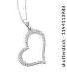 Diamond Heart Necklace Isolated