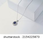 Diamond necklace on background. Diamond jewelry.