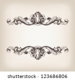 vector vintage border  frame... | Shutterstock .eps vector #123686806