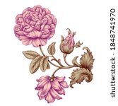 rose flower vintage pink... | Shutterstock .eps vector #1848741970