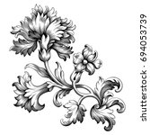 rose peony carnation flower... | Shutterstock .eps vector #694053739