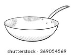 frying pan in black and white... | Shutterstock .eps vector #369054569